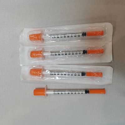 1 ml de seringa para injecção de insulina com agulha fixa concentrada 100 unidades ou 40 unidades